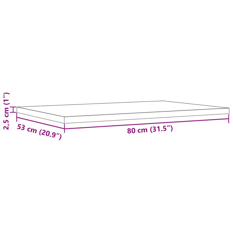 vidaXL 3 db tömör fenyőfa téglalap alakú asztallap 80 x 53 x 2,5 cm