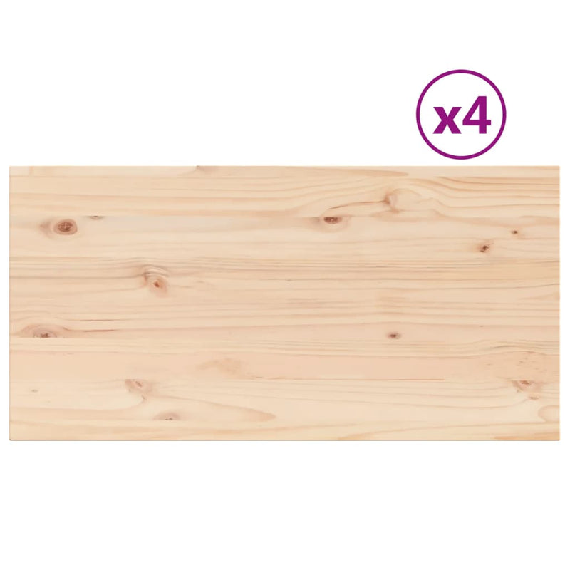 vidaXL 4 db tömör fenyőfa téglalap alakú asztallap 90 x 45 x 2,5 cm
