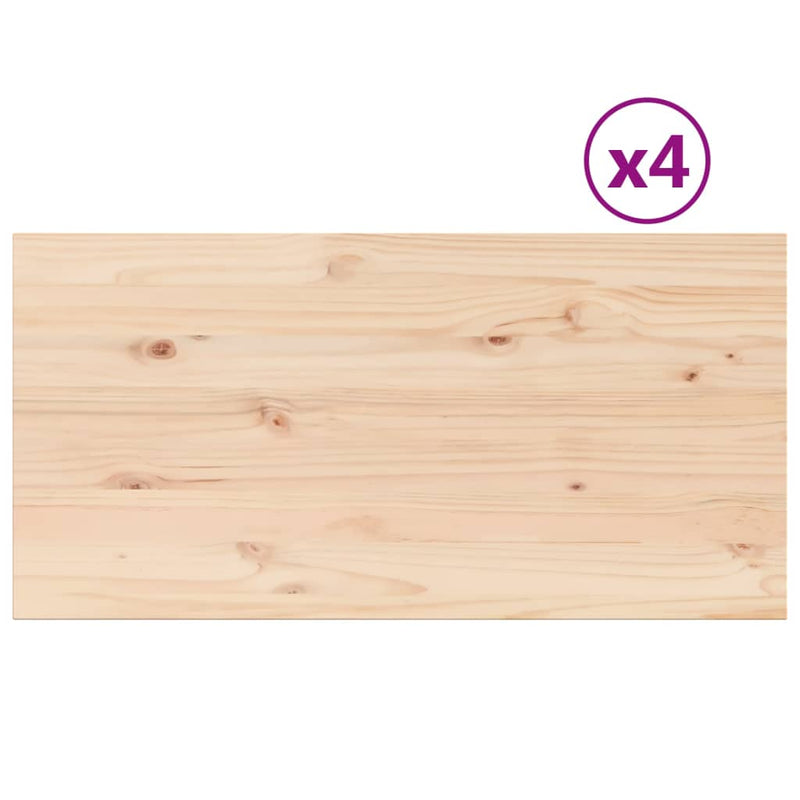 vidaXL 4 db tömör fenyőfa téglalap alakú asztallap 100 x 50 x 2,5 cm