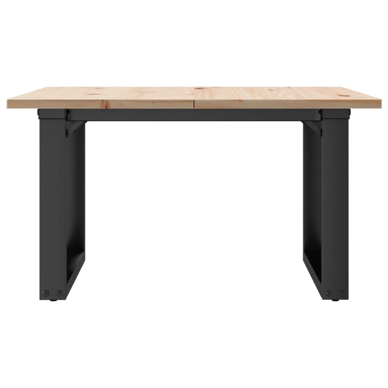 vidaXL tömör fenyőfa és acél dohányzóasztal O-vázzal 70x70x40 cm