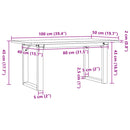 vidaXL tömör fenyőfa és acél dohányzóasztal O-vázzal 100x50x45 cm