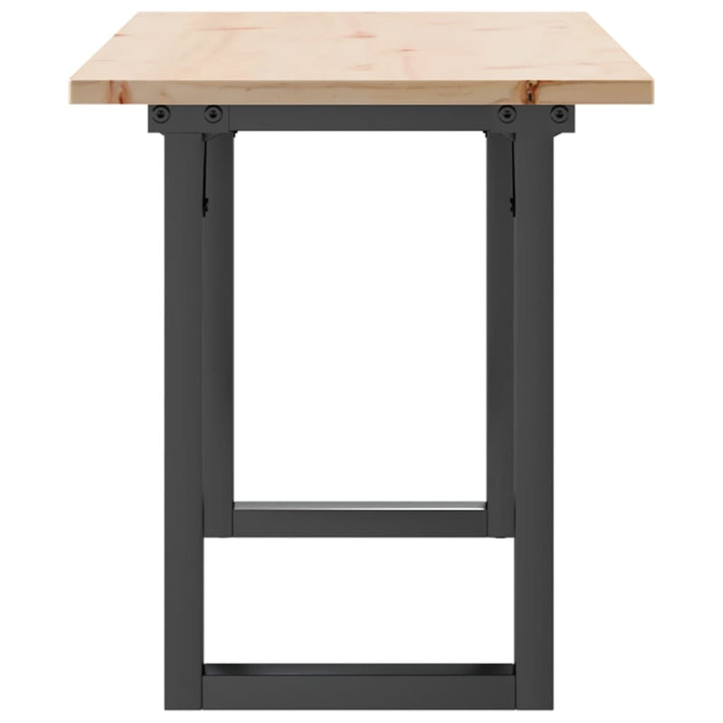 vidaXL tömör fenyőfa és acél dohányzóasztal O-vázzal 110x40x45 cm