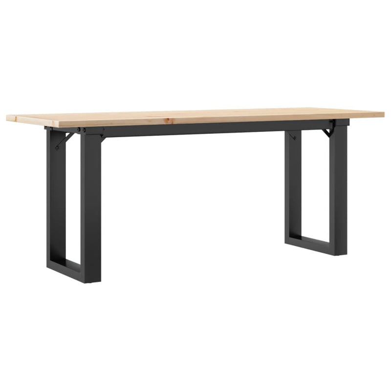 vidaXL tömör fenyőfa és acél dohányzóasztal O-vázzal 110x40x45 cm