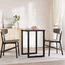 vidaXL tömör fenyőfa és acél étkezőasztal O-vázzal 70x70x75 cm