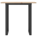 vidaXL tömör fenyőfa és acél étkezőasztal O-vázzal 80x50x75 cm