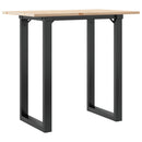 vidaXL tömör fenyőfa és acél étkezőasztal O-vázzal 80x50x75 cm