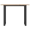 vidaXL tömör fenyőfa és acél étkezőasztal O-vázzal 100x50x75 cm