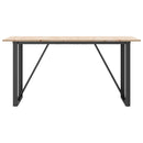 vidaXL tömör fenyőfa és acél étkezőasztal O-vázzal 160x80x75 cm