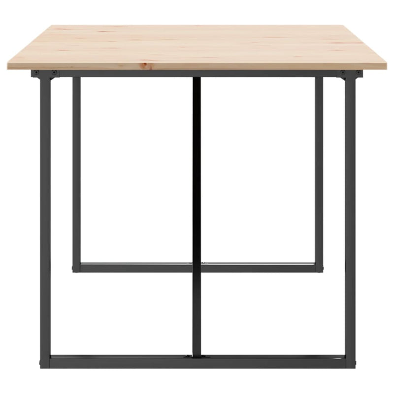 vidaXL tömör fenyőfa és acél étkezőasztal O-vázzal 180x90x75 cm