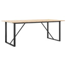 vidaXL tömör fenyőfa és acél étkezőasztal O-vázzal 200x100x75 cm