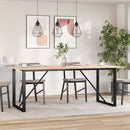 vidaXL tömör fenyőfa és acél étkezőasztal O-vázzal 200x100x75 cm