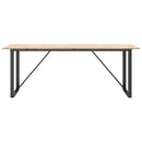 vidaXL tömör fenyőfa és acél étkezőasztal O-vázzal 200x100x75 cm