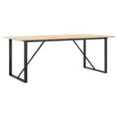 vidaXL tömör fenyőfa és acél étkezőasztal O-vázzal 200x100x75 cm