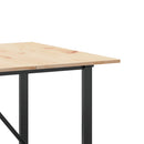 vidaXL tömör fenyőfa és acél étkezőasztal O-vázzal 200x100x75 cm