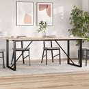 vidaXL tömör fenyőfa és acél étkezőasztal O-vázzal 200x100x75 cm