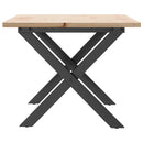 vidaXL tömör fenyőfa és acél dohányzóasztal X-vázzal 80x50x40 cm