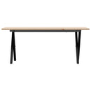 vidaXL tömör fenyőfa és acél dohányzóasztal X-vázzal 110x40x45 cm