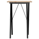 vidaXL tömör fenyőfa és acél étkezőasztal X-vázzal 50x50x75 cm