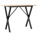 vidaXL tömör fenyőfa és acél étkezőasztal X-vázzal 100x50x75 cm
