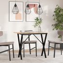 vidaXL tömör fenyőfa és acél étkezőasztal X-vázzal 100x50x75 cm