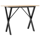 vidaXL tömör fenyőfa és acél étkezőasztal X-vázzal 100x50x75 cm