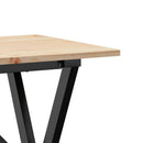 vidaXL tömör fenyőfa és acél étkezőasztal X-vázzal 100x50x75 cm