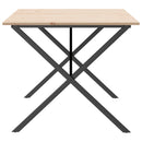 vidaXL tömör fenyőfa és öntöttvas étkezőasztal X-vázzal 180x90x75 cm