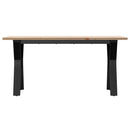 vidaXL tömör fenyőfa és acél dohányzóasztal Y-vázzal 100x50x45 cm