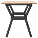 vidaXL tömör fenyőfa és acél dohányzóasztal Y-vázzal 100x50x45 cm