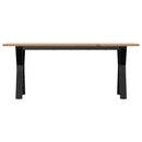 vidaXL tömör fenyőfa és acél dohányzóasztal Y-vázzal 110x40x45 cm