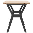 vidaXL tömör fenyőfa és acél dohányzóasztal Y-vázzal 110x40x45 cm