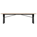 vidaXL tömör fenyőfa és öntöttvas dohányzóasztal Y-vázzal 160x40x45 cm