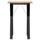 vidaXL tömör fenyőfa és acél étkezőasztal Y-vázzal 50x50x75 cm