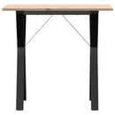 vidaXL tömör fenyőfa és acél étkezőasztal Y-vázzal 80x50x75 cm