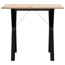 vidaXL tömör fenyőfa és öntöttvas étkezőasztal Y-vázzal 90x90x75 cm