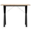 vidaXL tömör fenyőfa és acél étkezőasztal Y-vázzal 100x50x75 cm