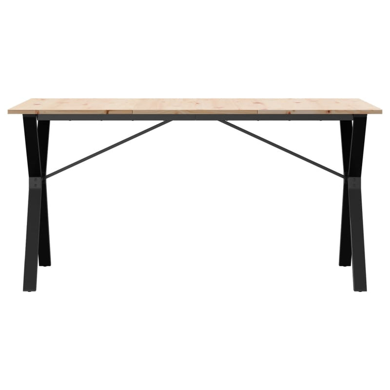 vidaXL tömör fenyőfa és öntöttvas étkezőasztal Y-vázzal 140x80x75 cm