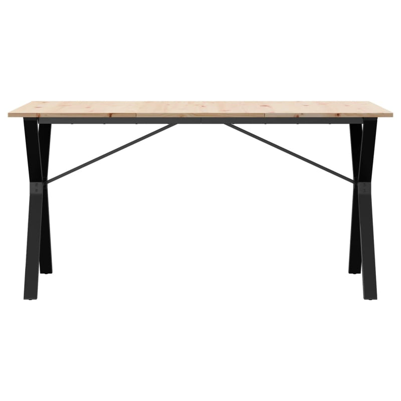 vidaXL tömör fenyőfa és öntöttvas étkezőasztal Y-vázzal 160x80x75 cm