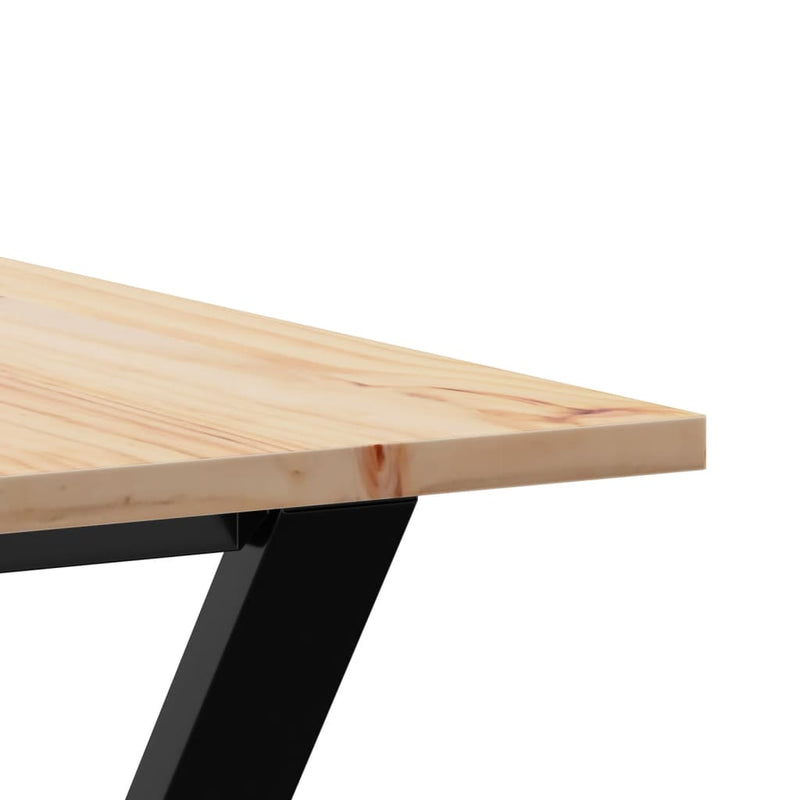 vidaXL tömör fenyőfa és öntöttvas étkezőasztal Y-vázzal 160x80x75 cm