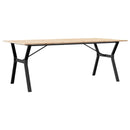 vidaXL tömör fenyőfa és acél étkezőasztal Y-vázzal 200x100x75 cm