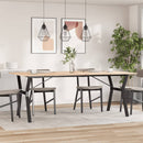 vidaXL tömör fenyőfa és acél étkezőasztal Y-vázzal 200x100x75 cm