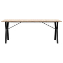 vidaXL tömör fenyőfa és acél étkezőasztal Y-vázzal 200x100x75 cm