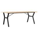 vidaXL tömör fenyőfa és acél étkezőasztal Y-vázzal 200x100x75 cm