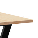 vidaXL tömör fenyőfa és acél étkezőasztal Y-vázzal 200x100x75 cm