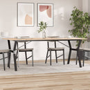 vidaXL tömör fenyőfa és acél étkezőasztal Y-vázzal 200x100x75 cm