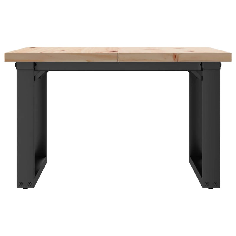 vidaXL tömör fenyőfa és acél O-vázú dohányzóasztal 60x60x40,5 cm