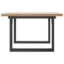 vidaXL tömör fenyőfa és acél O-vázú dohányzóasztal 70x70x40,5 cm