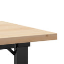 vidaXL tömör fenyőfa és acél O-vázú dohányzóasztal 80x50x40,5 cm