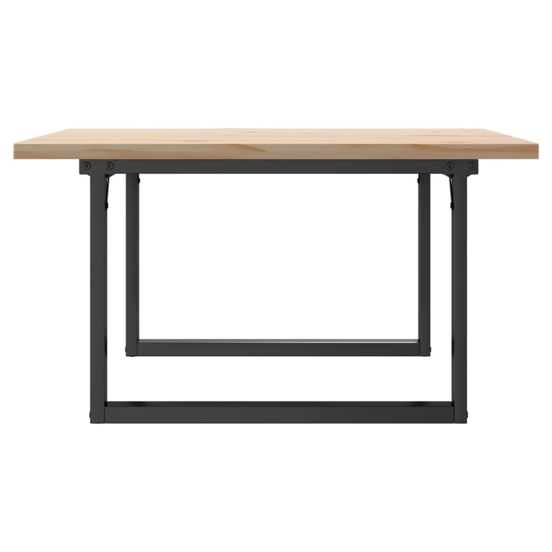 vidaXL tömör fenyőfa és acél O-vázú dohányzóasztal 80x80x45,5 cm