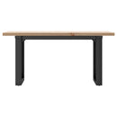 vidaXL tömör fenyőfa és acél O-vázú dohányzóasztal 90x40x45,5 cm